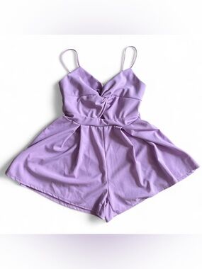 Fashion Nova Lavender Twist Front Romper